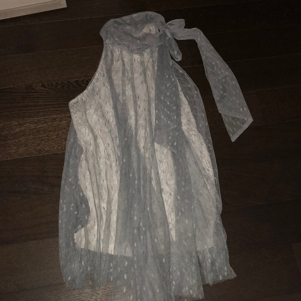 High neck lace top